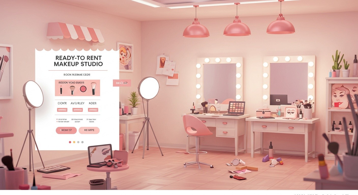 Современный сайт для визажистов и студий макияжа Готовый сайт в аренду для студии макияжа
